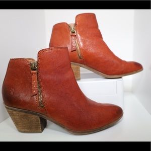 Frye Double Zip Leather Moto Heeled Bootie